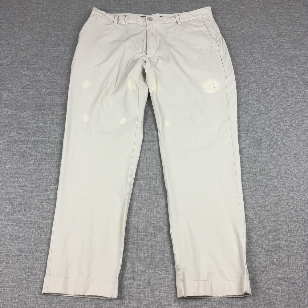 Vineyard Vines Jim Nantz Pants Mens 36x30‎ Beige Stretch Chino Golf Flat Front